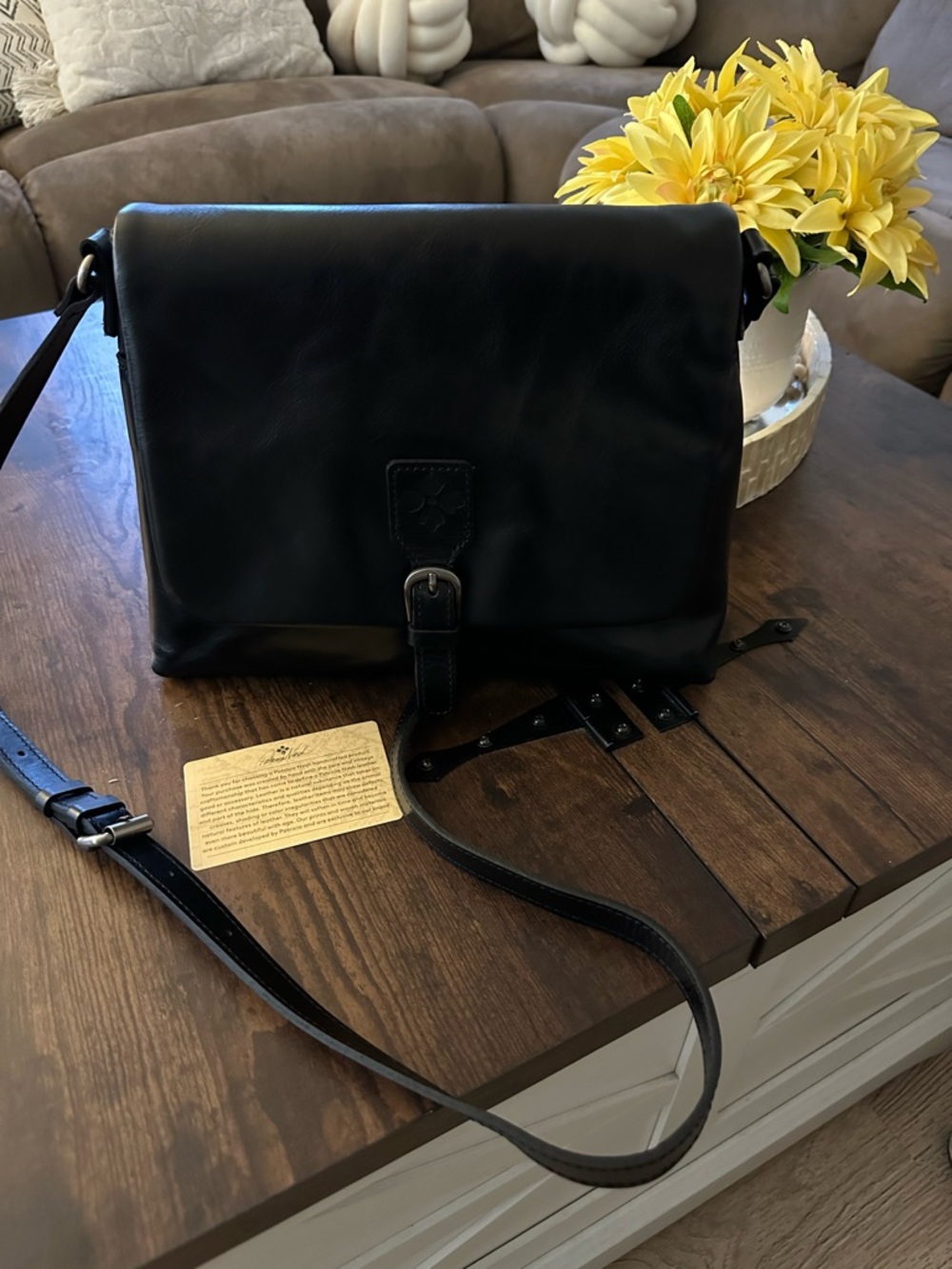 Patricia Nash Black Leather Milli Bag